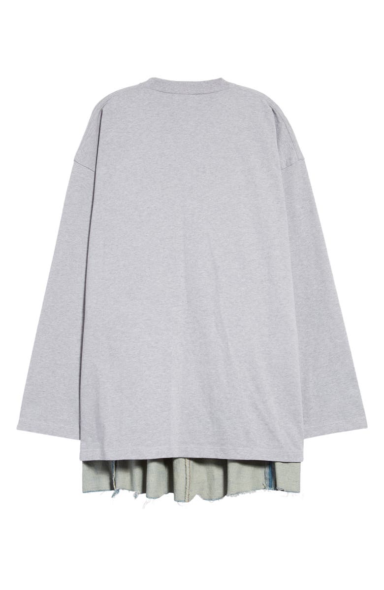 Balenciaga Raw Hem Mixed Media T-Shirt, Alternate, color, 