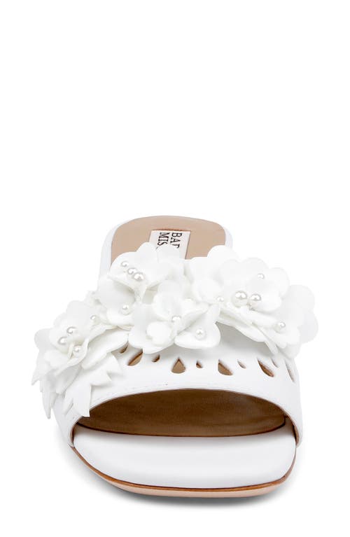 Badgley Mischka Oralia Beaded Floral Slide Sandal In Multi