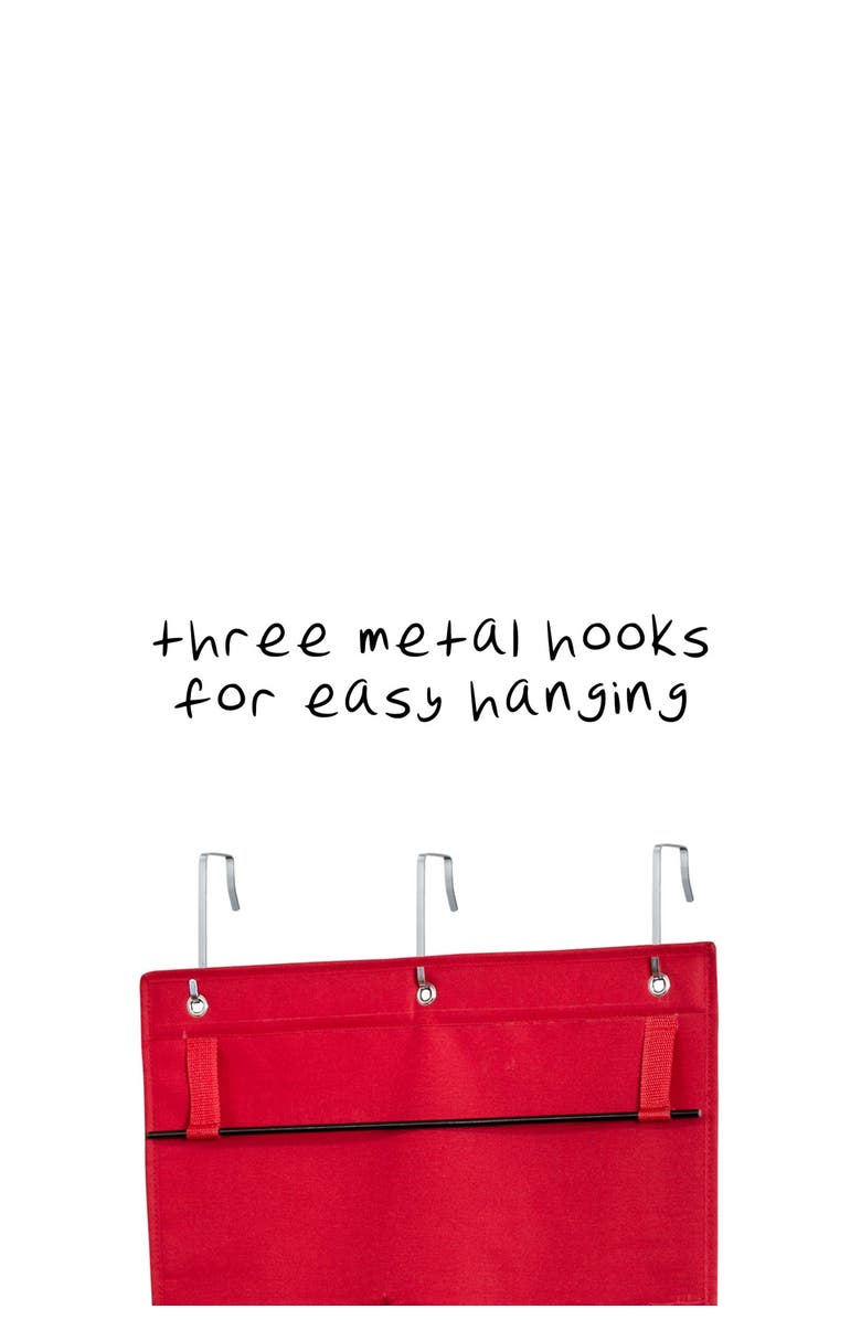 HONEY-CAN-DO Over the Door Holiday Wrapping Paper Organizer - Red, Alternate, color, 