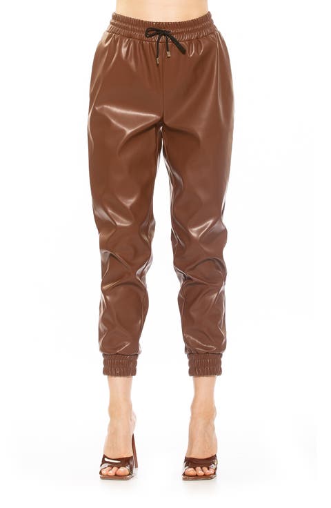 Axel Faux Leather Joggers