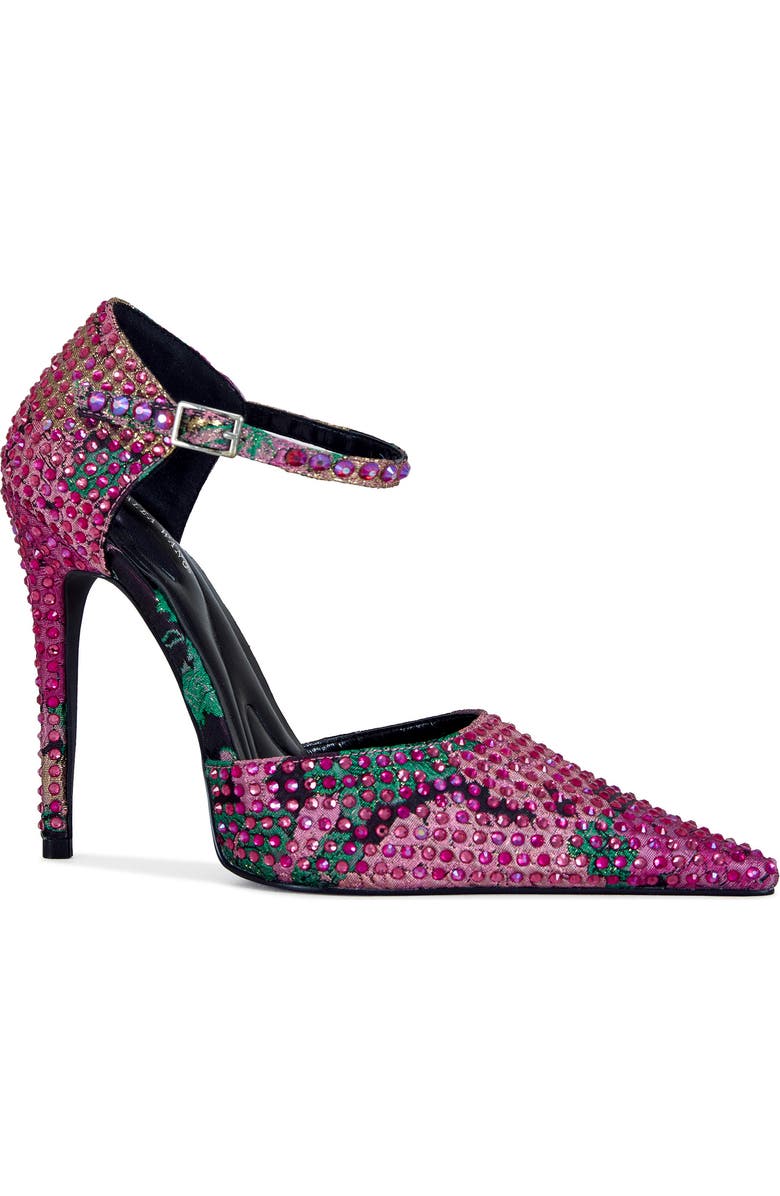 AZALEA WANG Daiyya Ankle Strap Pointed Toe Pump, Alternate, color, Pink Multi