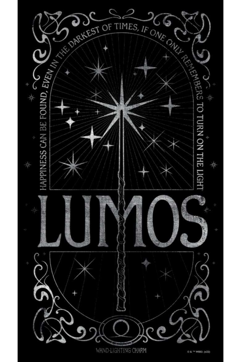 Women's Lumos Happiness Spell Graphic Tee, Alternate, color, Black