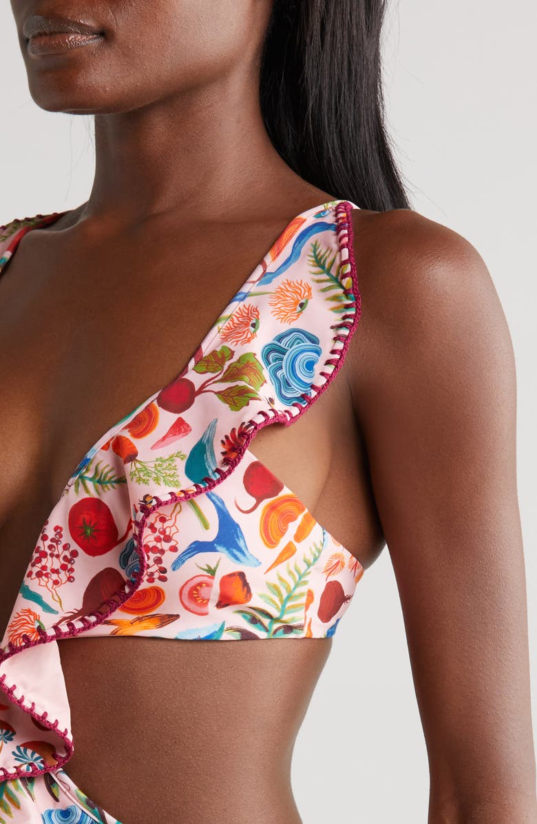 FARM Rio Bright Farm Cutout One-Piece Swimsuit, Alternate, color, 