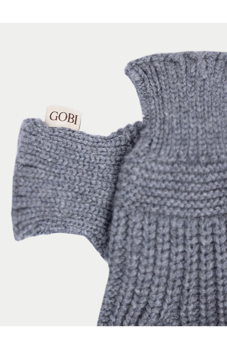 Gobi Cashmere Rib-Knit Cashmere Gloves, Alternate, color, Dim Gray