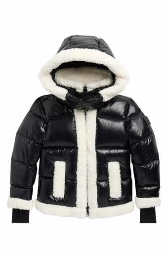 Kids' Carmen Faux Shearling & Faux Leather Hooded Jacket
