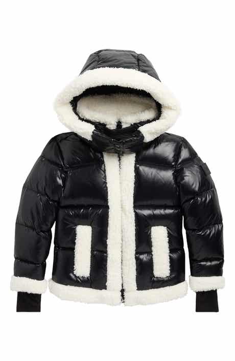 Kids' Carmen Faux Shearling & Faux Leather Hooded Jacket