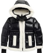 SAM. Kids' Carmen Faux Shearling & Faux Leather Hooded Jacket