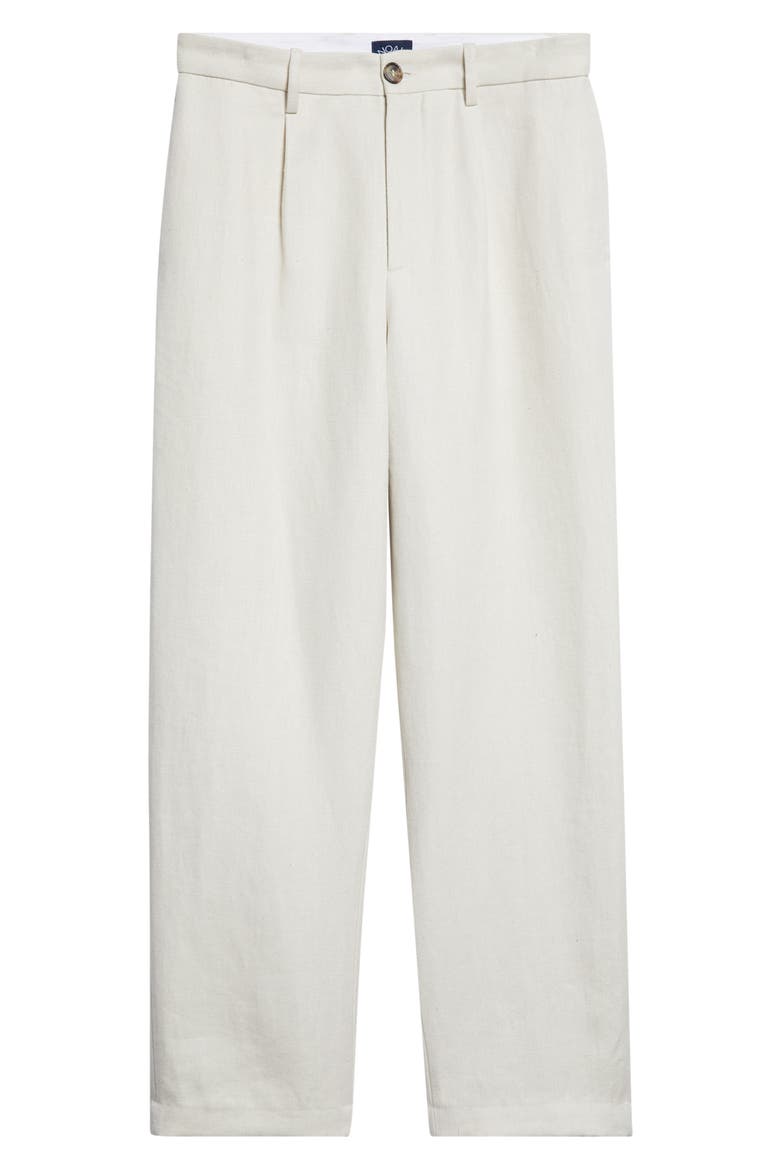 Single Pleat Hemp Canvas Trousers, Alternate, color, IVORY
