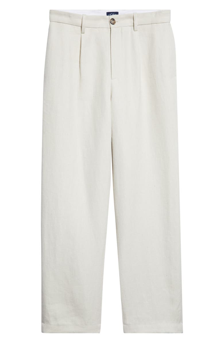 Noah Single Pleat Hemp Canvas Trousers, Alternate, color, Ivory