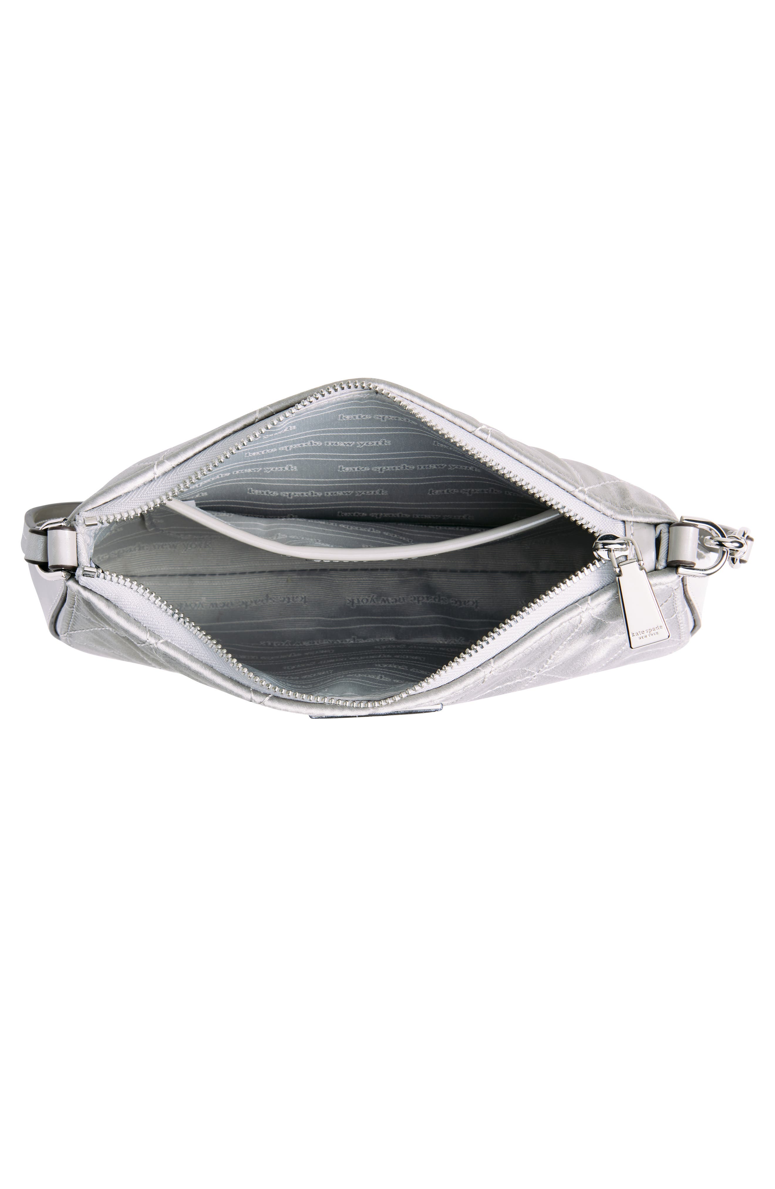 Kate Spade New York sam icon mini pouchette shoulder bag, Alternate, color, Silver