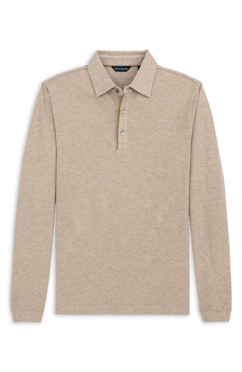 Cotton & Wool Piqué Long Sleeve Polo