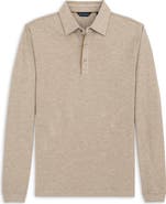 Scott Barber Cotton & Wool Piqué Long Sleeve Polo