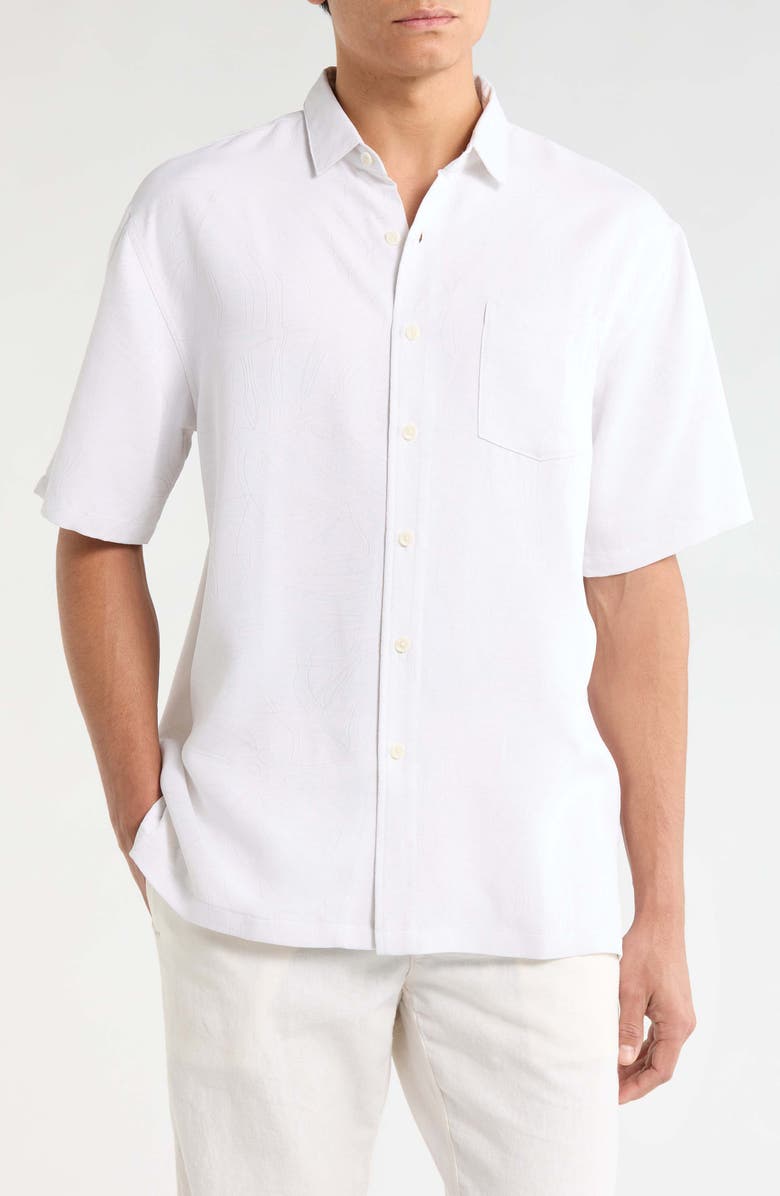 Kahala Electric Fern Short Sleeve Shirt, Main, color, Shell