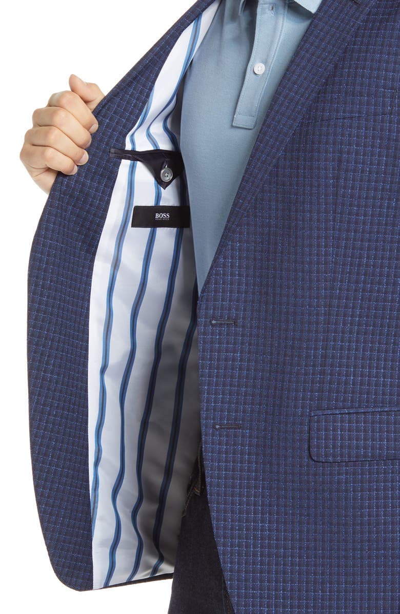 BOSS Hartlay Trim Fit Check Wool Sport Coat, Alternate, color, 