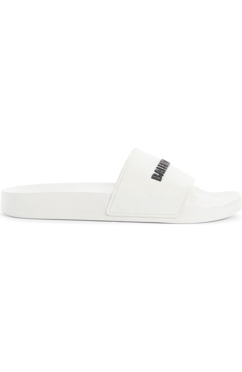 Balenciaga Logo Pool Slide Sandal, Alternate, color,