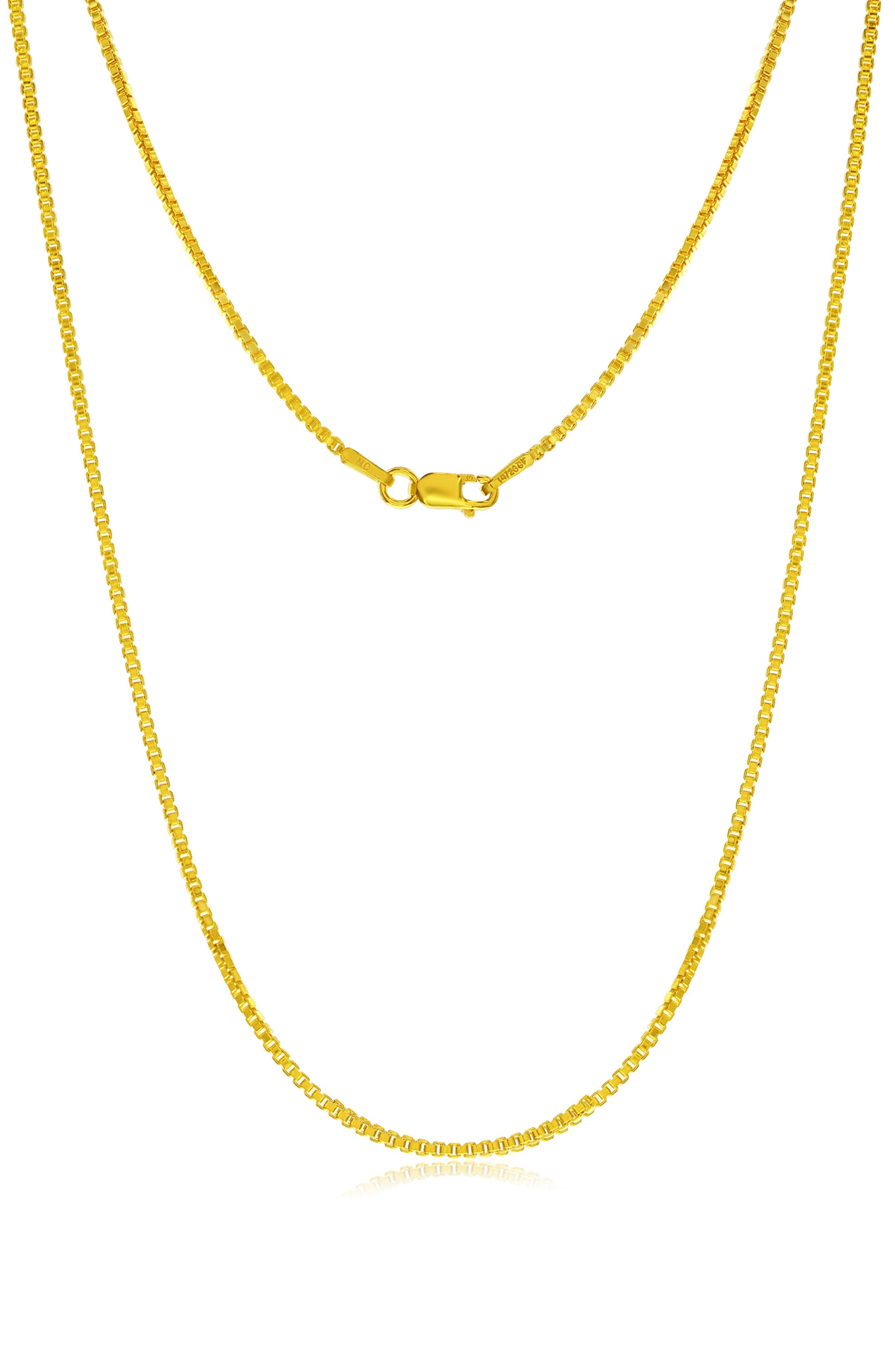 14k Gold Fill Box Chain Necklace
