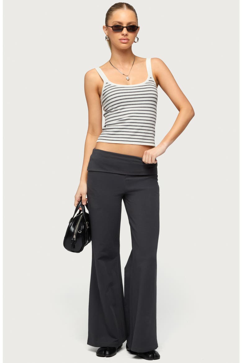 Wide Leg Foldover Pants, Alternate, color, DARK-GRAY