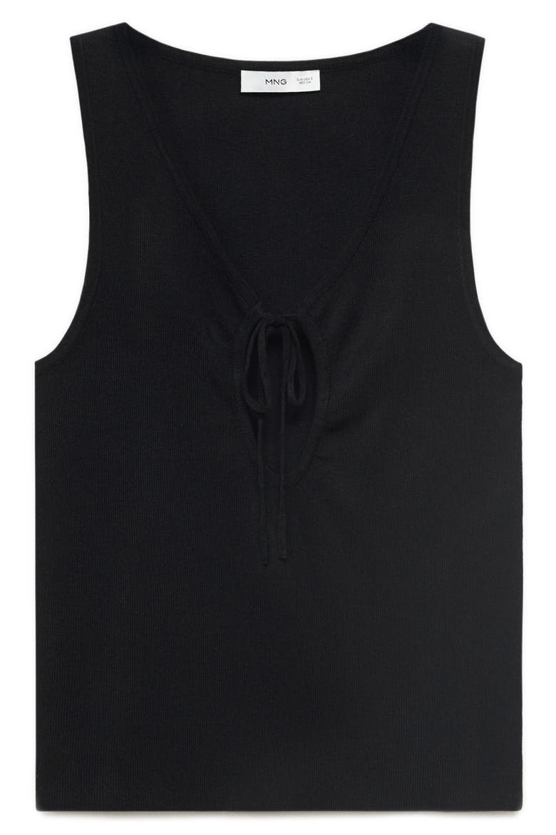 Bow Sleeveless Knit Top, Alternate, color, BLACK