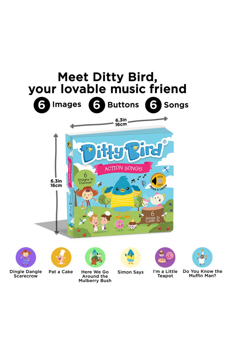 Ditty Bird Kids' Action Songs Interactive Musical Sound Book, Alternate, color, Blue