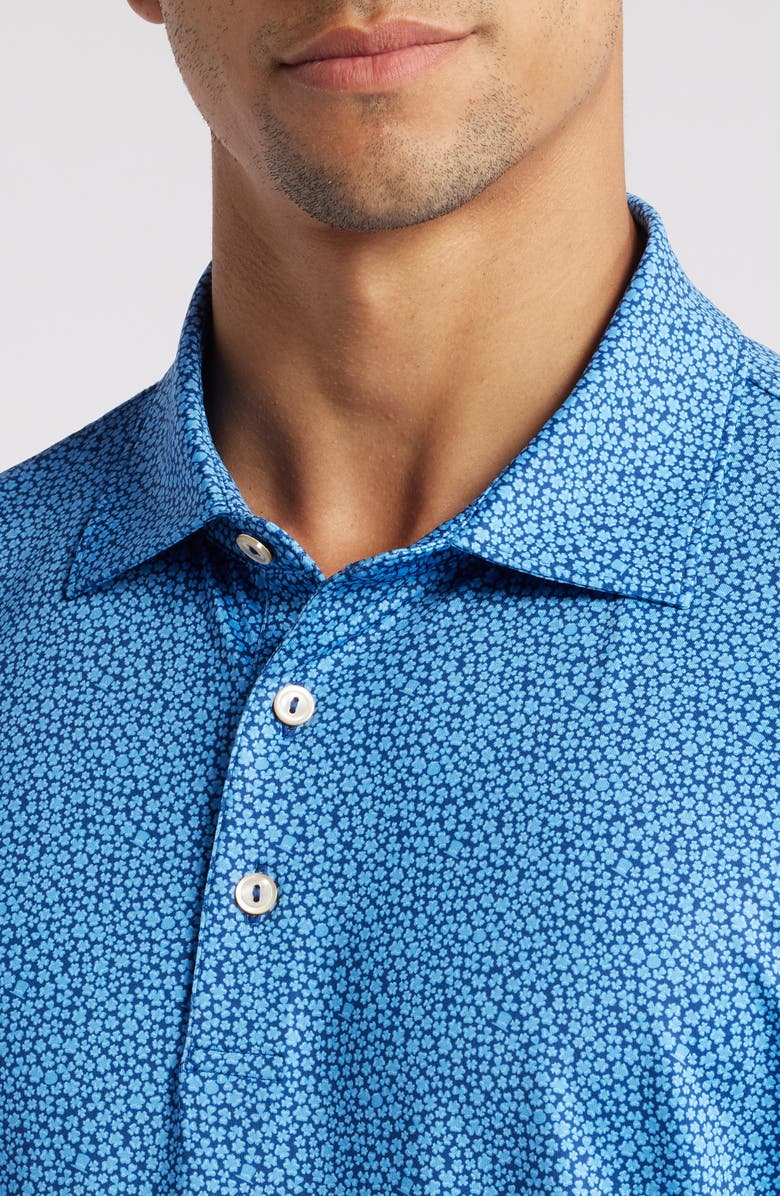 Peter Millar Luck of the Irish Clover Print Performance Golf Polo, Alternate, color,
