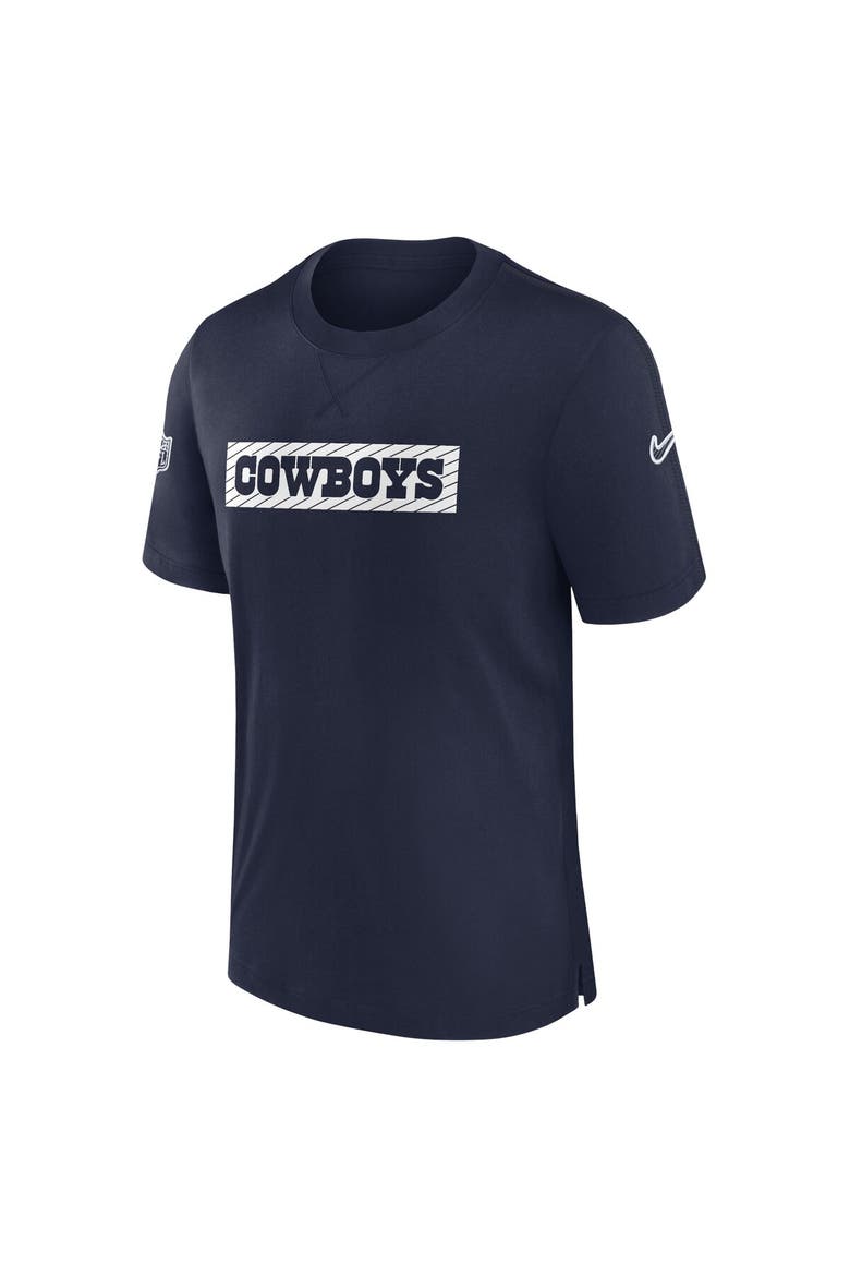 Men's Nike Navy Dallas Cowboys 2024/25 Sideline Player Tri-Blend Performance T-Shirt, Alternate, color, Navy