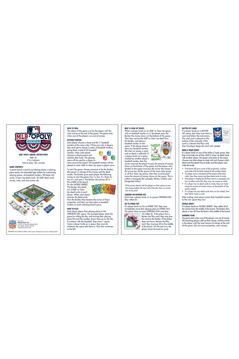MLB Opoly Junior, Alternate, color, Multicolor