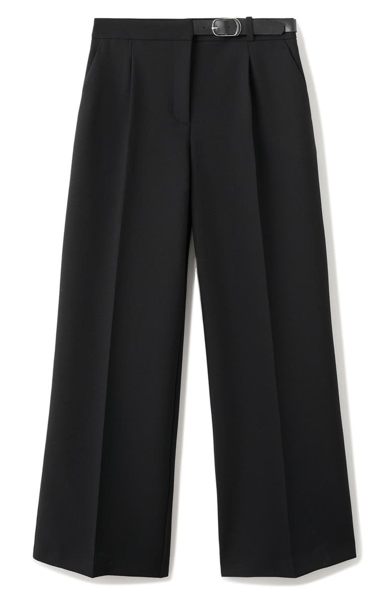 MANGO Belted Pants, Alternate, color, Black