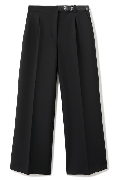 Mango Pleated Straight Leg Pants In Black