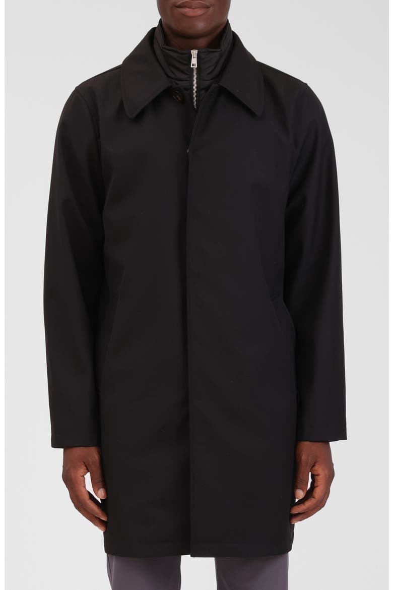 Mackintosh with Removable Quilted Bib, Alternate, color, BLACK