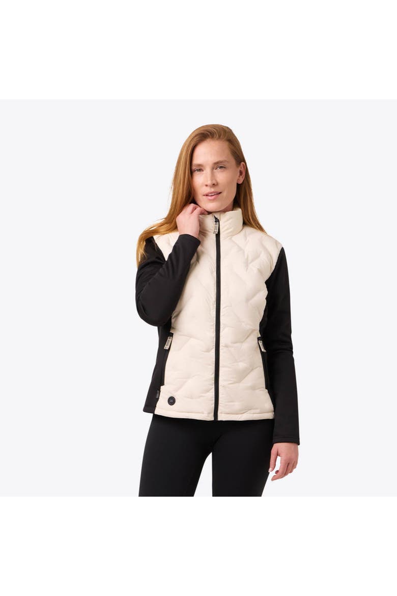 Aria Natural Down Hybrid Heated Jacket, Main, color, Black/Cream