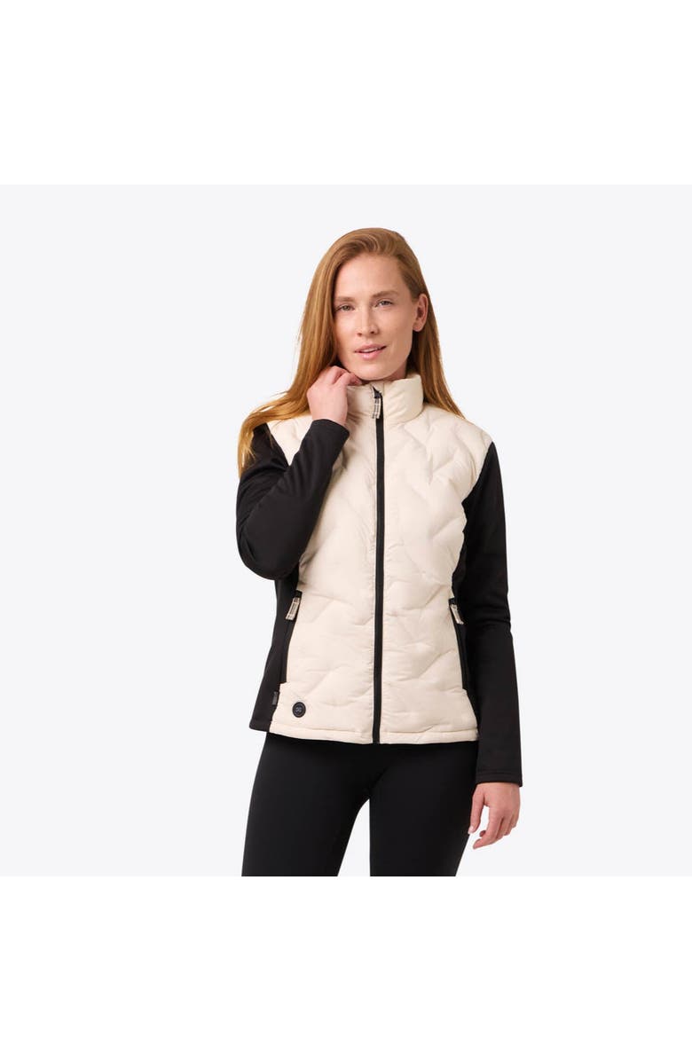 Mobile Warming Aria Natural Down Hybrid Heated Jacket, Main, color, Black/Cream