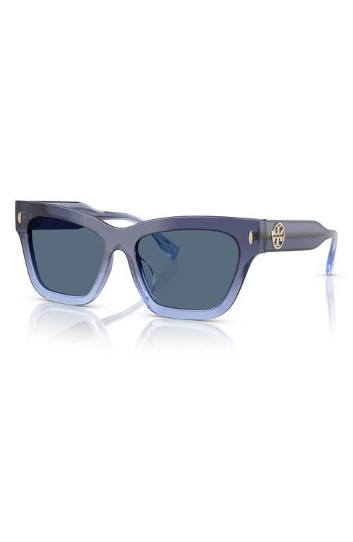 Tory Burch Ty7208u Cat-eye Sunglasses In Dark Blue