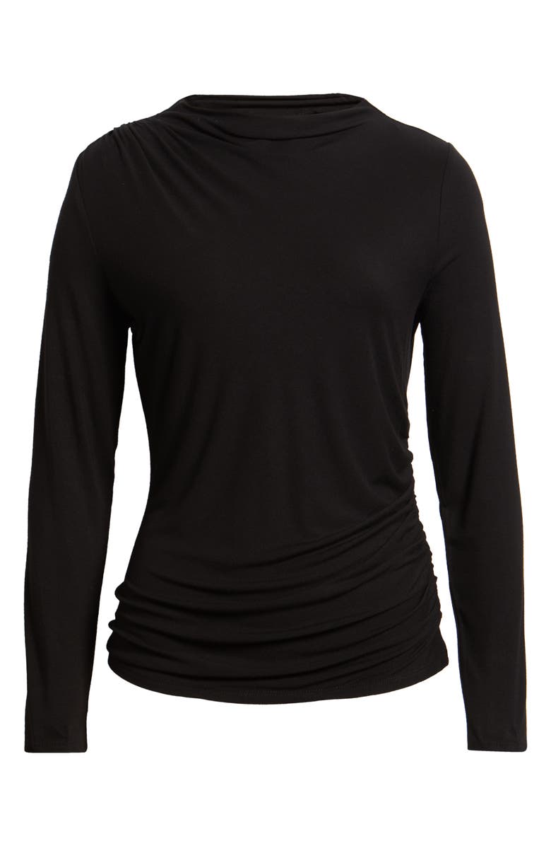 Liverpool Los Angeles Long Sleeve Ruched Knit Top, Alternate, color, Black