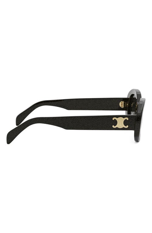 Celine Triomphe Logo Oval Acetate Sunglasses In Black/crystal/smoke