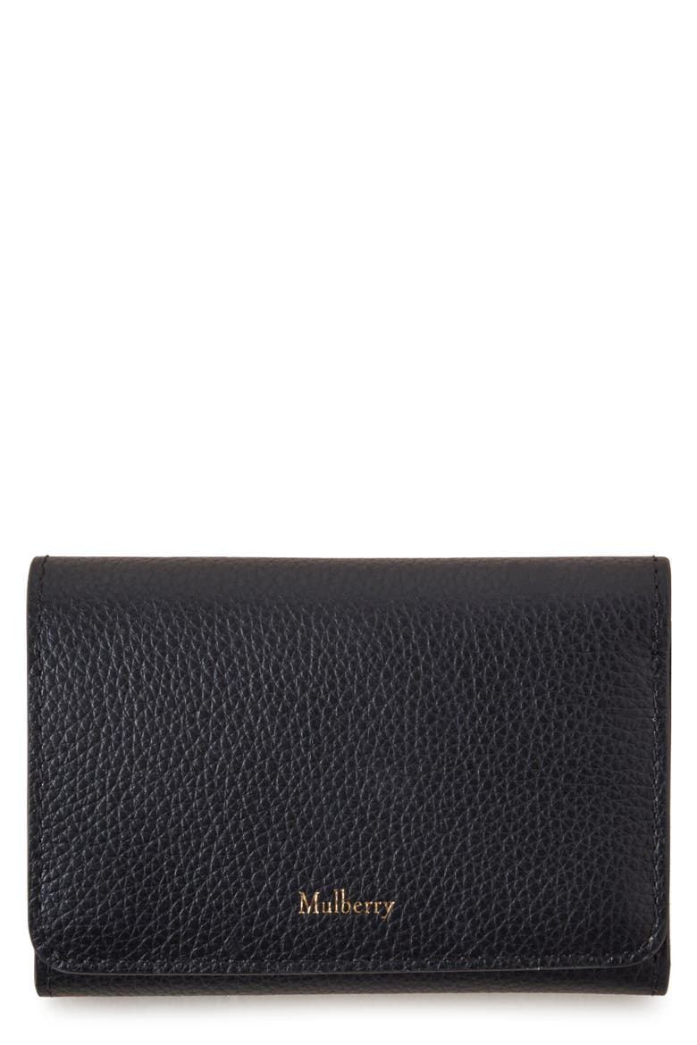 Continental Leather Trifold Wallet, Main, color, BLACK