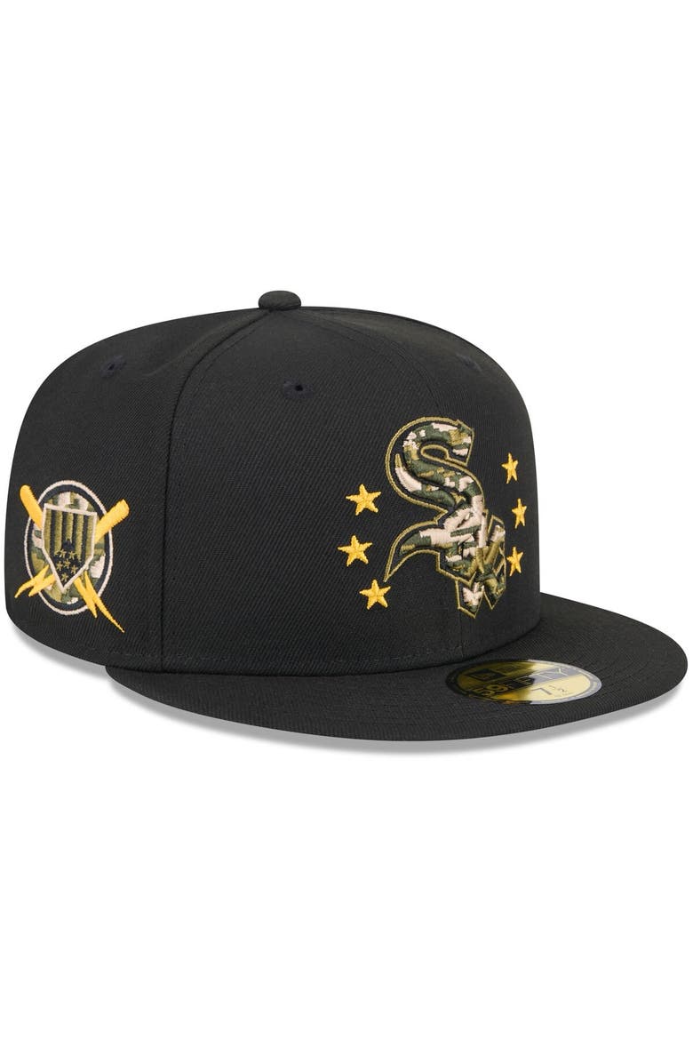 Men's New Era  Black Chicago White Sox 2024 Armed Forces Day On-Field 59FIFTY Fitted Hat, Alternate, color, Black