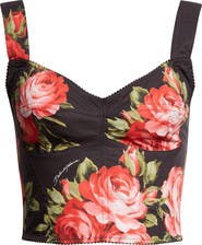 Dolce&Gabbana Rose Bouquet Bustier Top