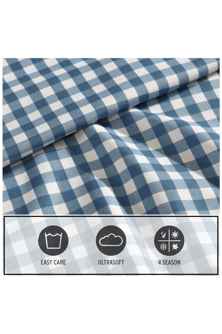 Preston Check Twin X-Long Sheet Set, Alternate, color, DARK BLUE