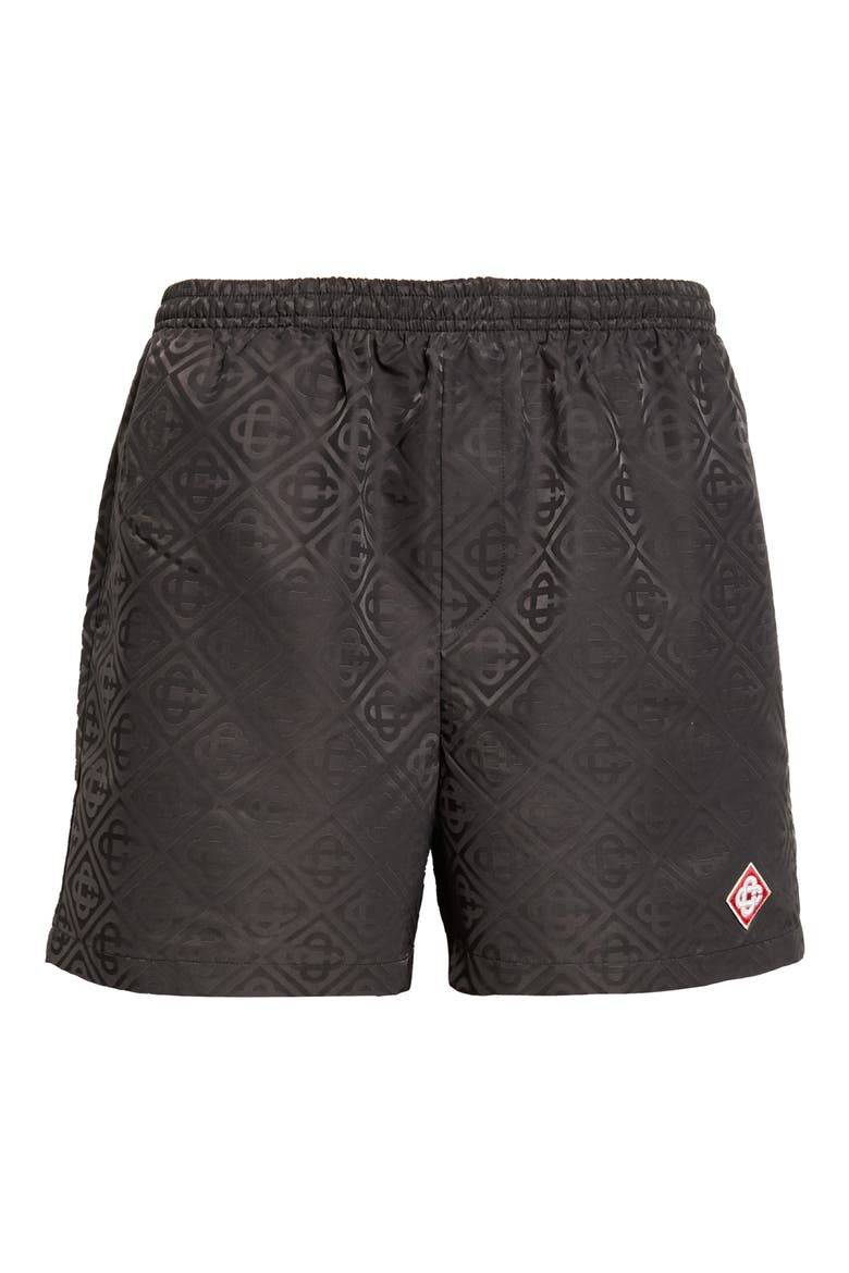 Diamond Logo Jacquard Swim Trunks, Main, color, MONOGRAM SWIM