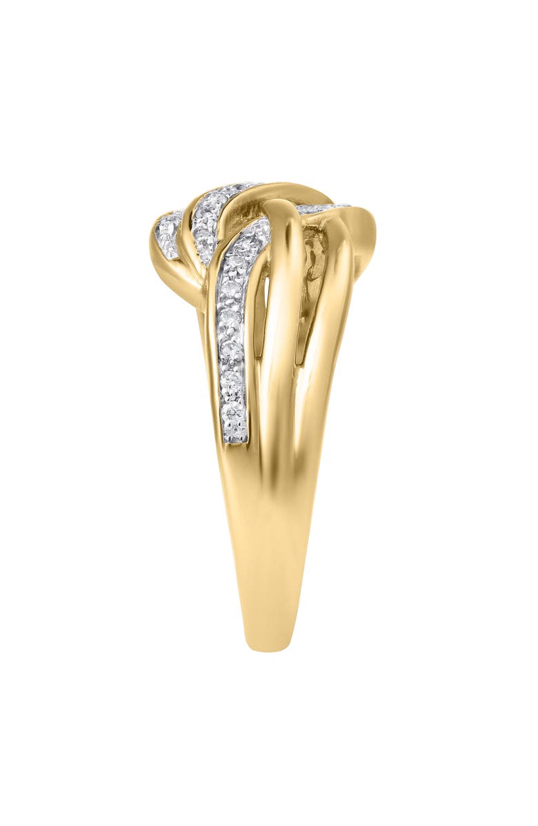 LuvMyJewelry Eterna Knot 0.15 Ct Natural Diamond Knot 10K Gold Ring, Alternate, color, 10K Yellow Gold