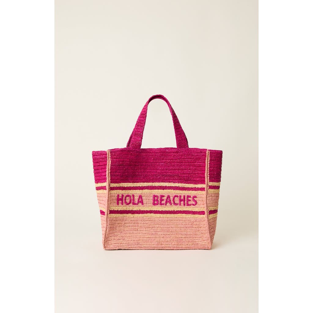 BTB Los Angeles HOLA BEACHES BOXY TOTE in Fuchsia Multi  product