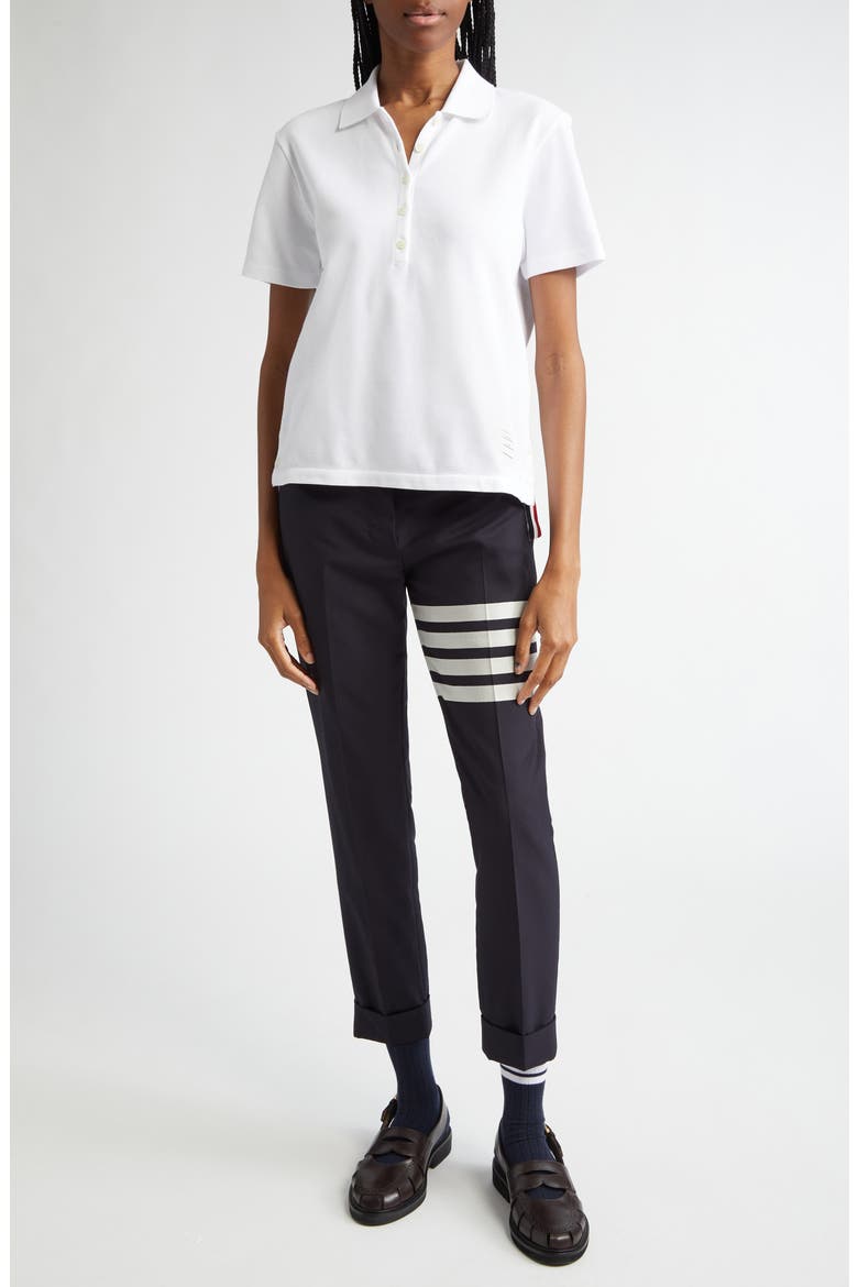 Stripe Piqué Polo, Alternate, color, WHITE