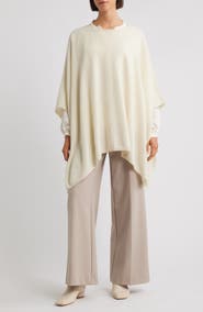 Vince Boat Neck Silk & Cashmere Poncho