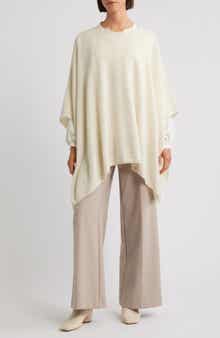 Boat Neck Silk & Cashmere Poncho