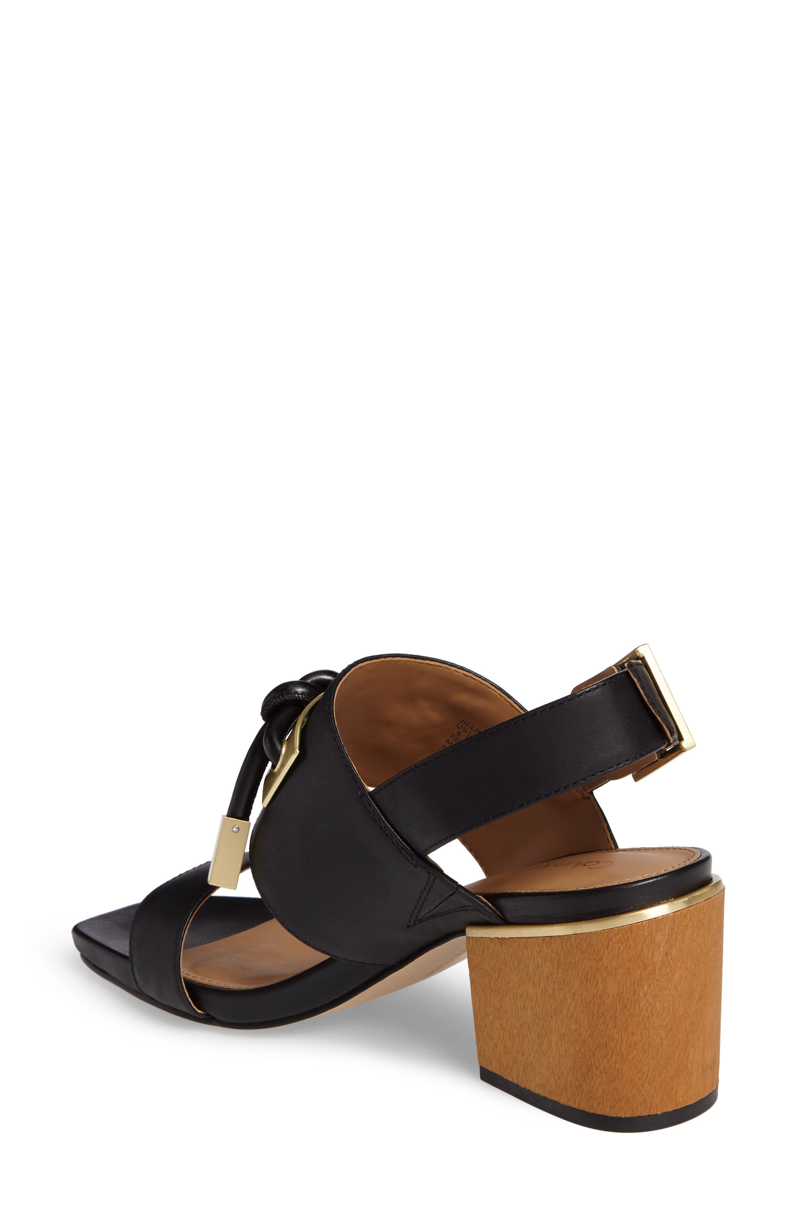 Jilline Square Knot Sandal, Alternate, color, BLACK LEATHER