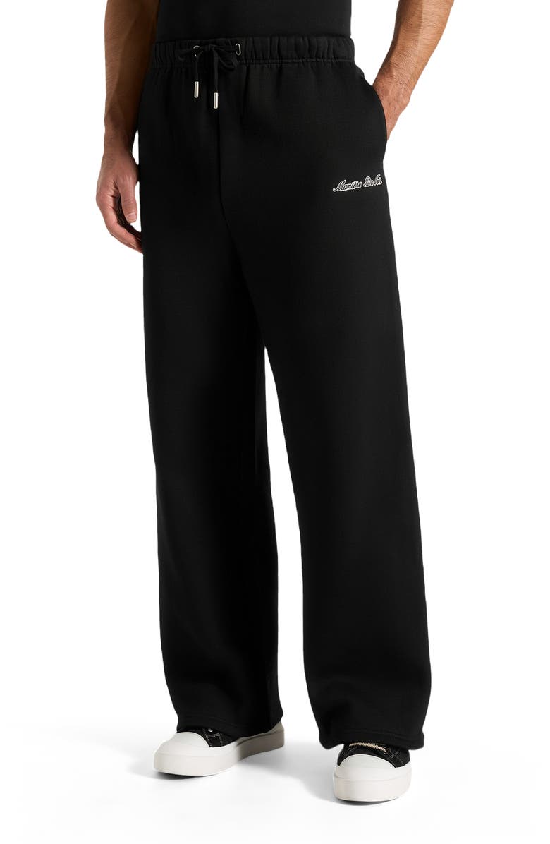 Manière De Voir Unisex Signature Wide Leg Sweatpants, Alternate, color, Black
