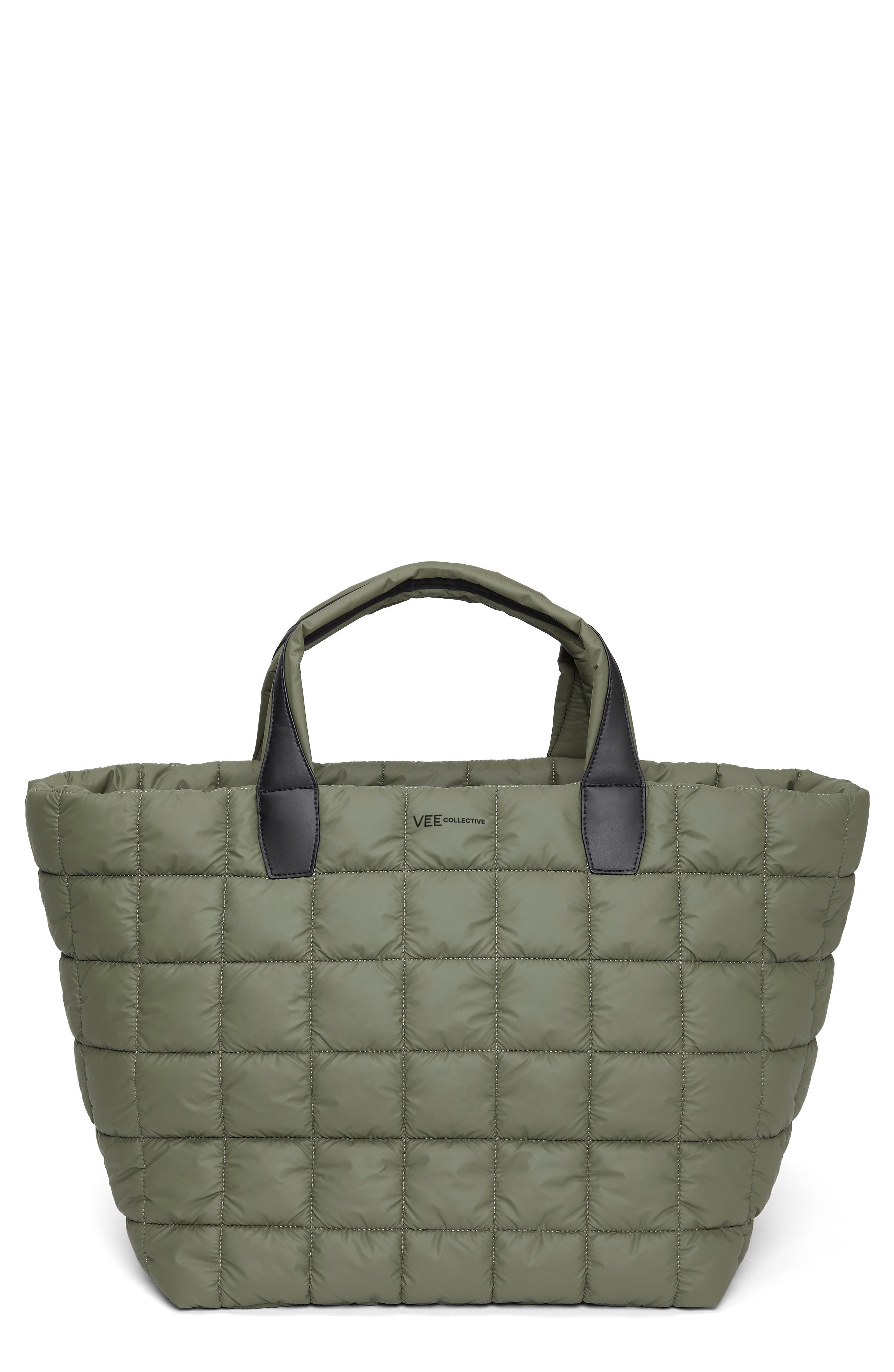 VeeCollective Porter Water Repellent Quilted Weekend Bag, Main, color, Moss