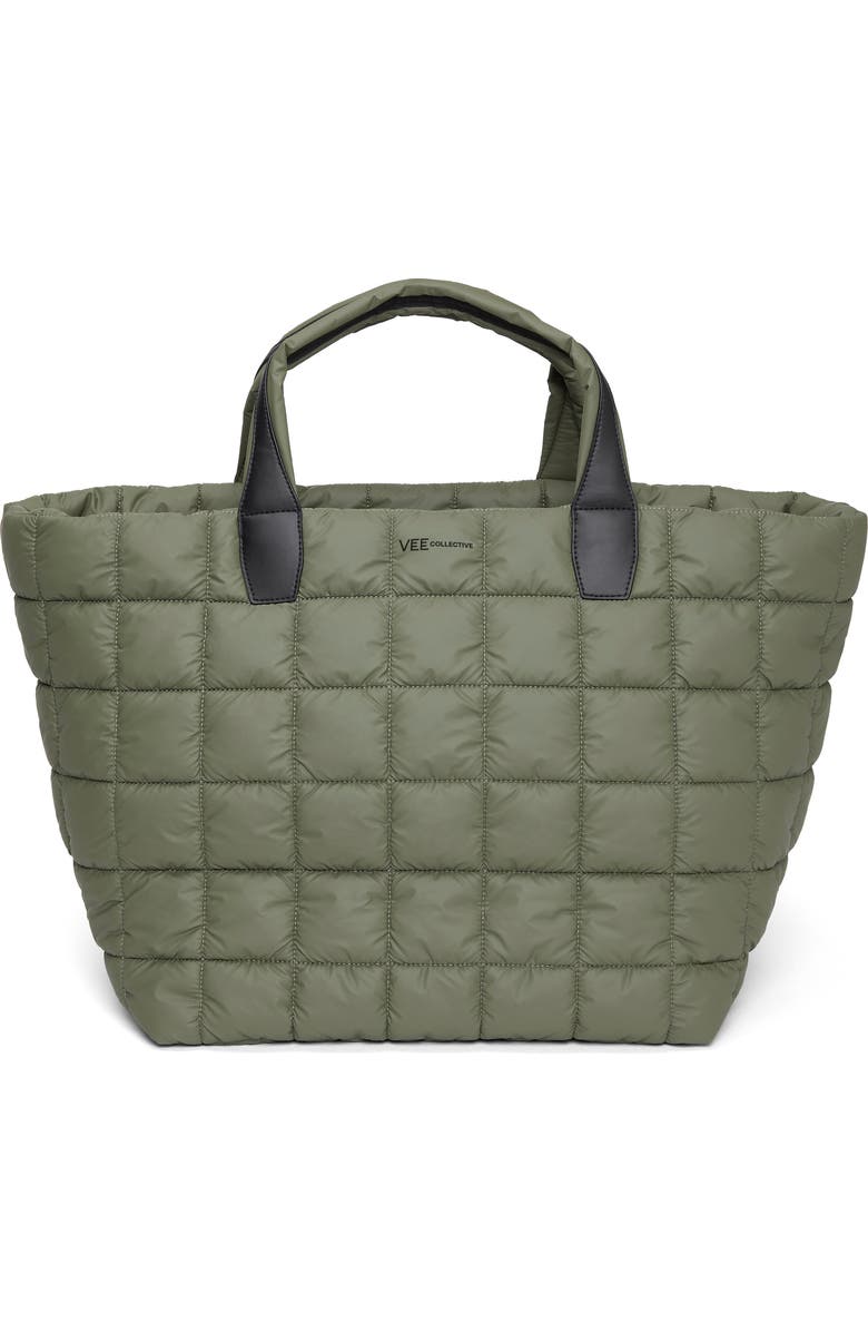 VeeCollective Porter Water Repellent Quilted Weekend Bag, Main, color, Moss