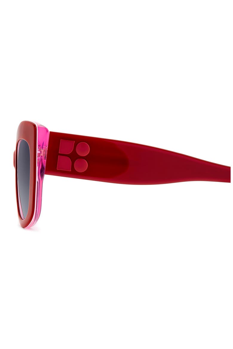 54mm frida square frame sunglasses, Alternate, color, RED