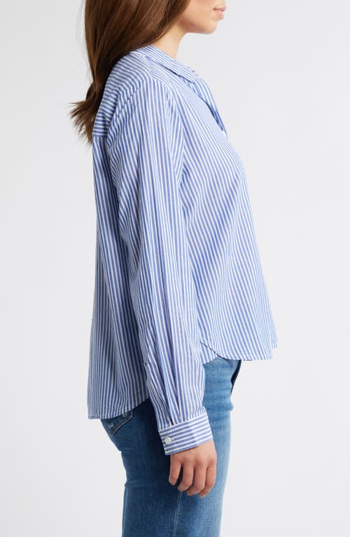 BEACHLUNCHLOUNGE BEACHLUNCHLOUNGE CANDY STRIPE COTTON BLEND BUTTON-UP SHIRT 